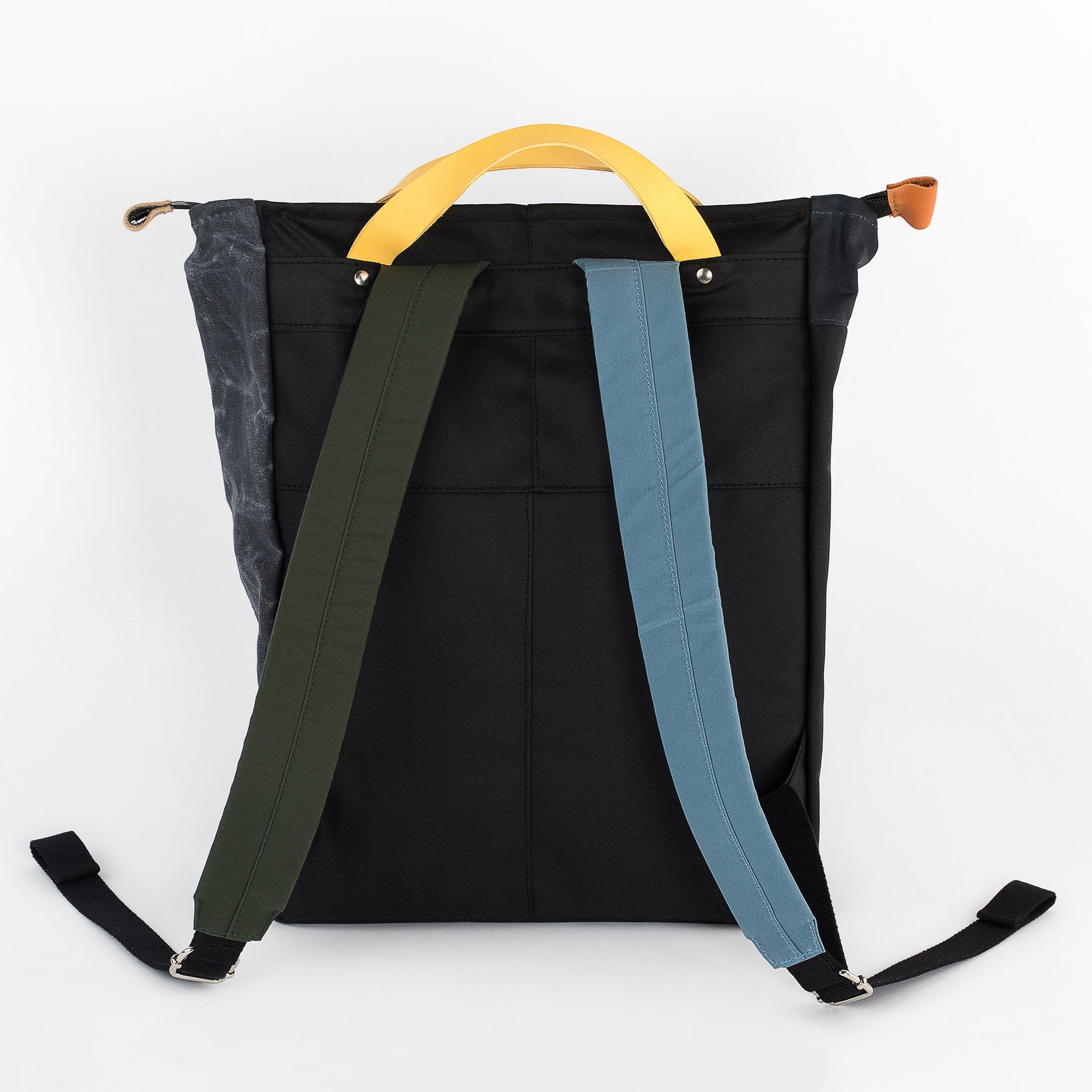 andthen.design an evolution of Vel-Oh.com-Dave | Backpack zero-1 odd straps, colourblock backpack, colorblock backpack, handmade backpack, zerowaste backpack, handmade colorblock backpack, zerowaste backpack