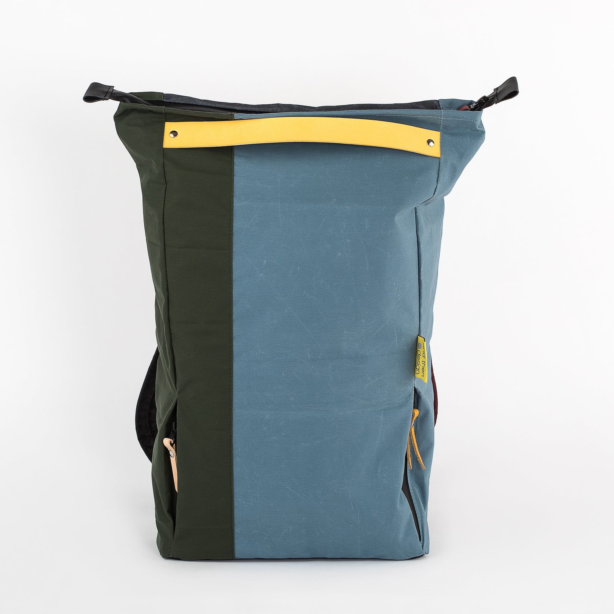 andthen.design an evolution of Vel-Oh.com-FlopTop | Backpack zero-1 colourblock backpack, colorblock backpack, zerowaste backpack, zero waste backpack, odd straps