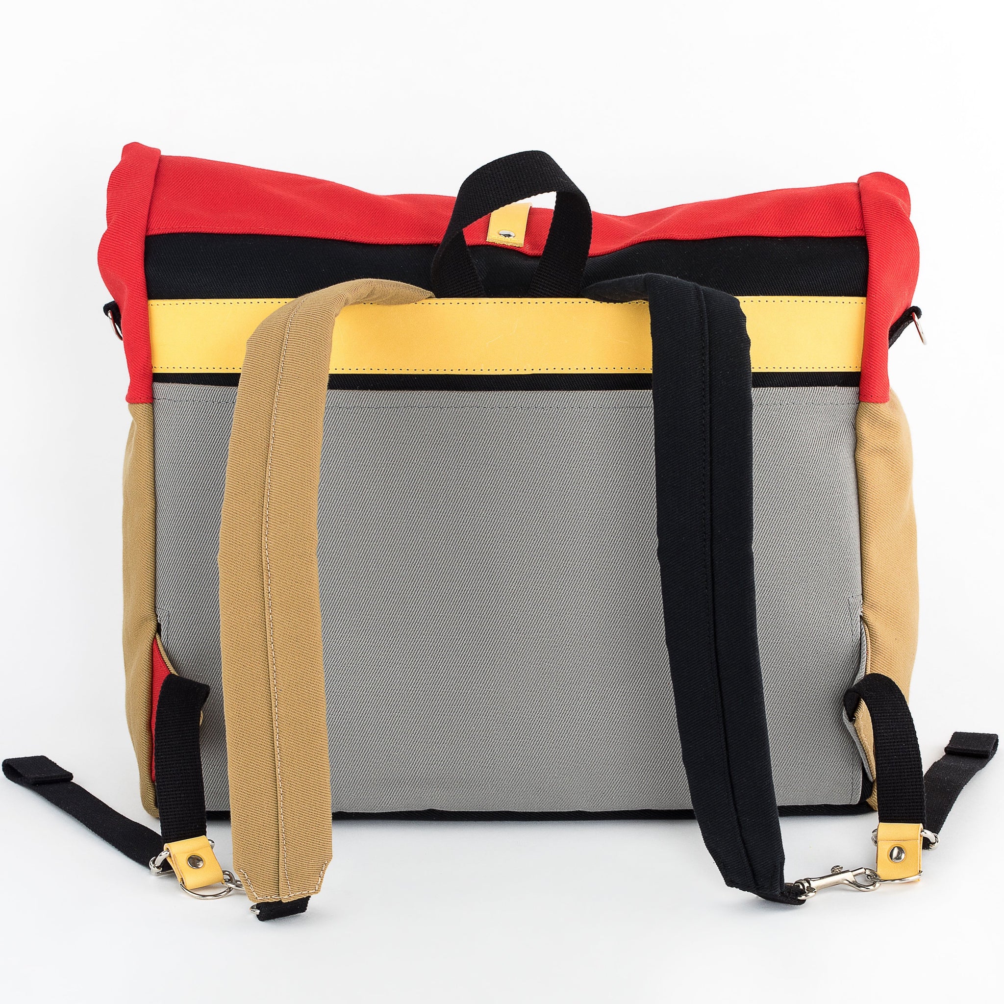 andthen.design an evolution of Vel-Oh.com-Howl | Backpack, shoulder bag zero-1 zero waste colour block backpack with shoulder strap, odd straps
